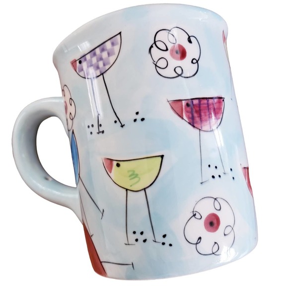 Wendoverlane by Sally Noll Bird  Coffee Mug Blue‎ Whimsical Birds Hand Painted - Picture 8 of 8
